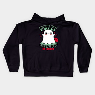 Funny Cute Spooky Scary Kawaii Ghost Cartoon Funny Meme Kids Hoodie